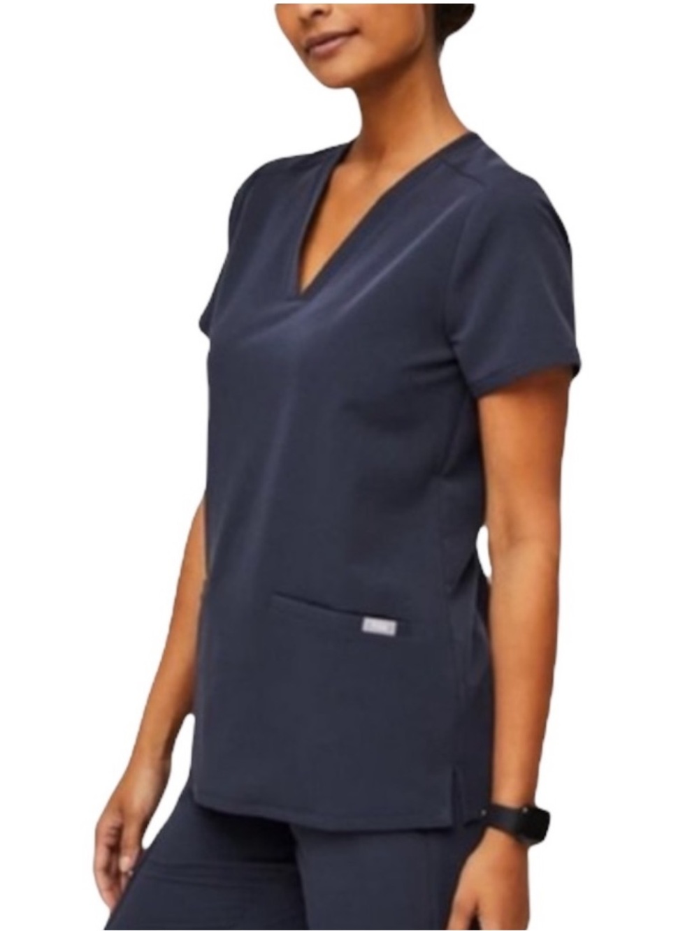 Figs Quiet Navy Casma™ Three-Pocket Scrub Top  XXS
